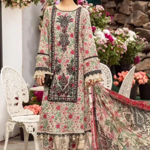 Multi-Color Floral Embroidered Lawn Suit for Women